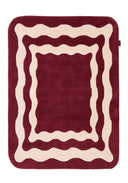 Rouge d'orage – Tapis en laine wavy - Bordeaux