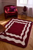 Rouge d'orage – Tapis en laine wavy - Bordeaux