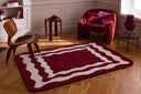 Rouge d'orage – Tapis en laine wavy - Bordeaux