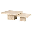 Duo travertine coffee table (Nayeen)
