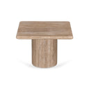 Costin 50cm Travertine Top Side Table - Natural