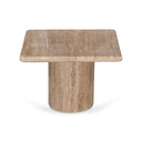 Costin 50cm Travertine Top Side Table - Natural