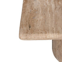 Costin 50cm Travertine Top Side Table - Natural