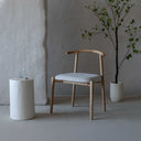 Sandro Natural Wood Modern Boucle Dining Chair