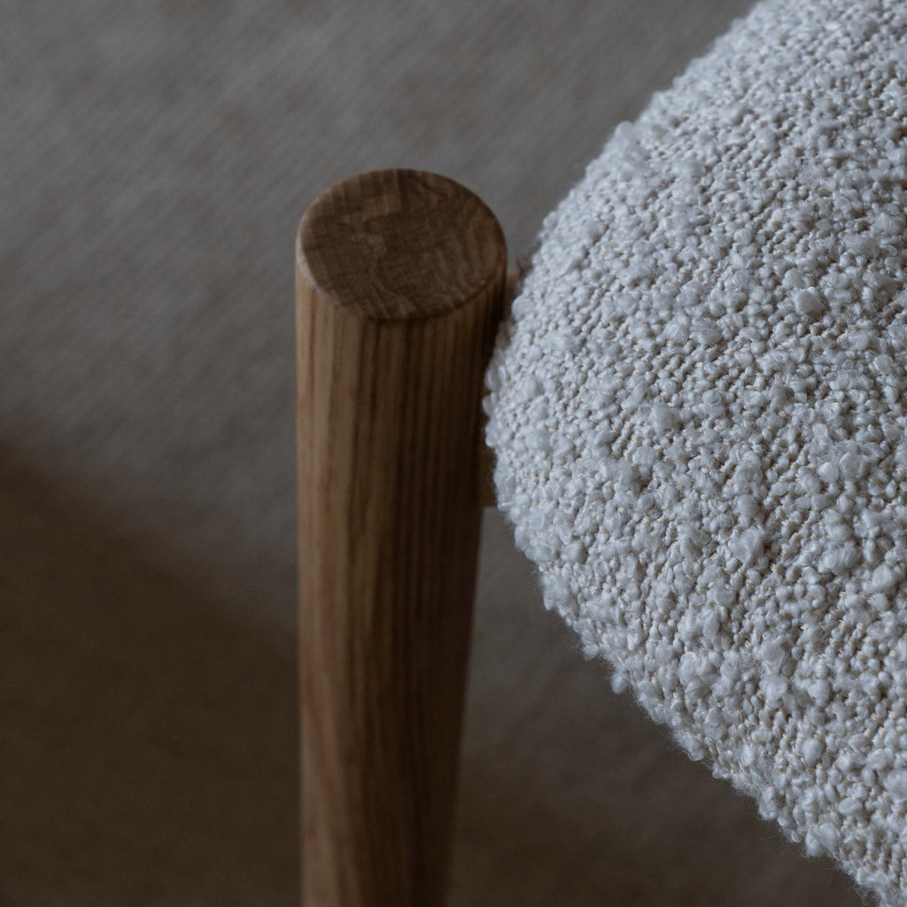 Sandro Natural Wood Modern Boucle Dining Chair