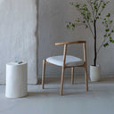 Sandro Natural Wood Modern Boucle Dining Chair