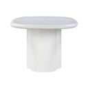Elika White Faux Plaster Oval Dining Table