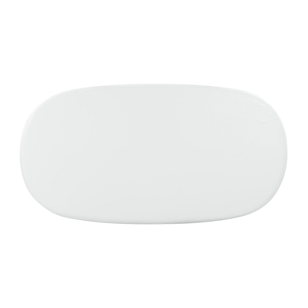 Elika White Faux Plaster Oval Dining Table