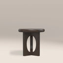 Turner Round Wooden Side Table | Dark Walnut
