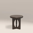 Turner Round Wooden Side Table | Dark Walnut