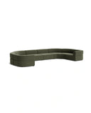 Stretch U Shape Modular Sofa - Eden Leaf