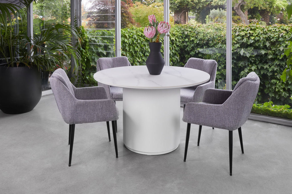 Wingate Dining Table Snow White Ceramic