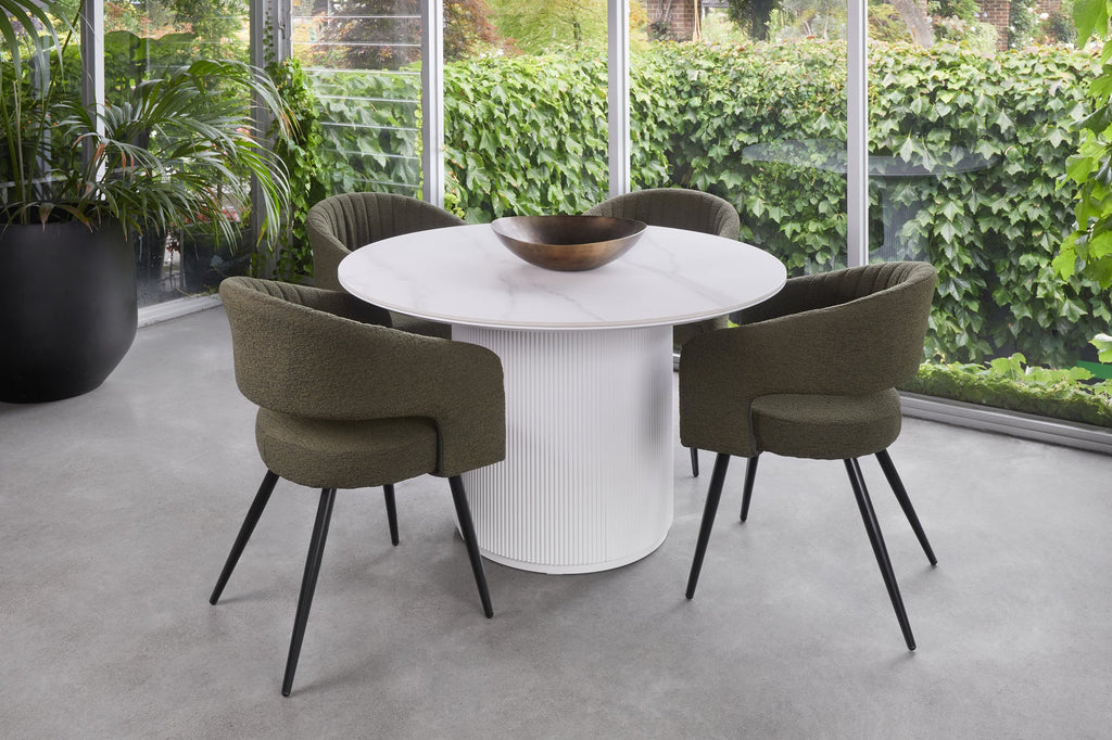 Wingate Dining Table Snow White Ceramic