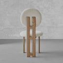 Mid-Century Modern Solid Wood & White Boucle Dining Chair ( Pre-Order 60Days Delivery)