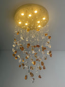 Amber Cascade – Suspension en Cristal Design