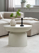 Table basse LYDUM Ø60 fibre ciment beige