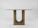 Console AKRON en marbre blanc et métal finition laiton