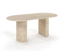 Oval travertine table (Lea)
