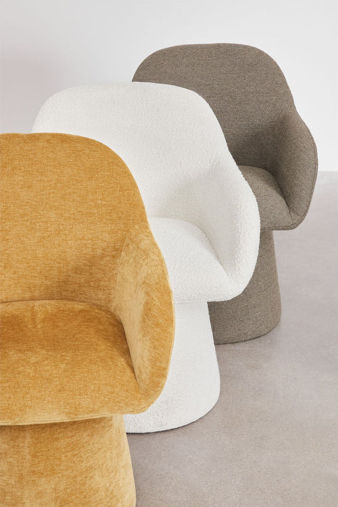 Chaise de salle à manger pivotante avec accoudoirs rembourrée Erica