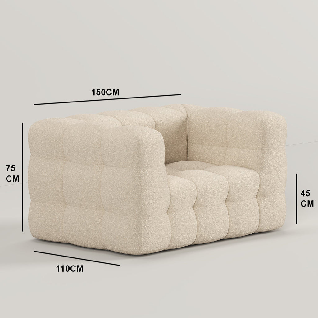Coco Tufted Armchair / Off-White Boucle