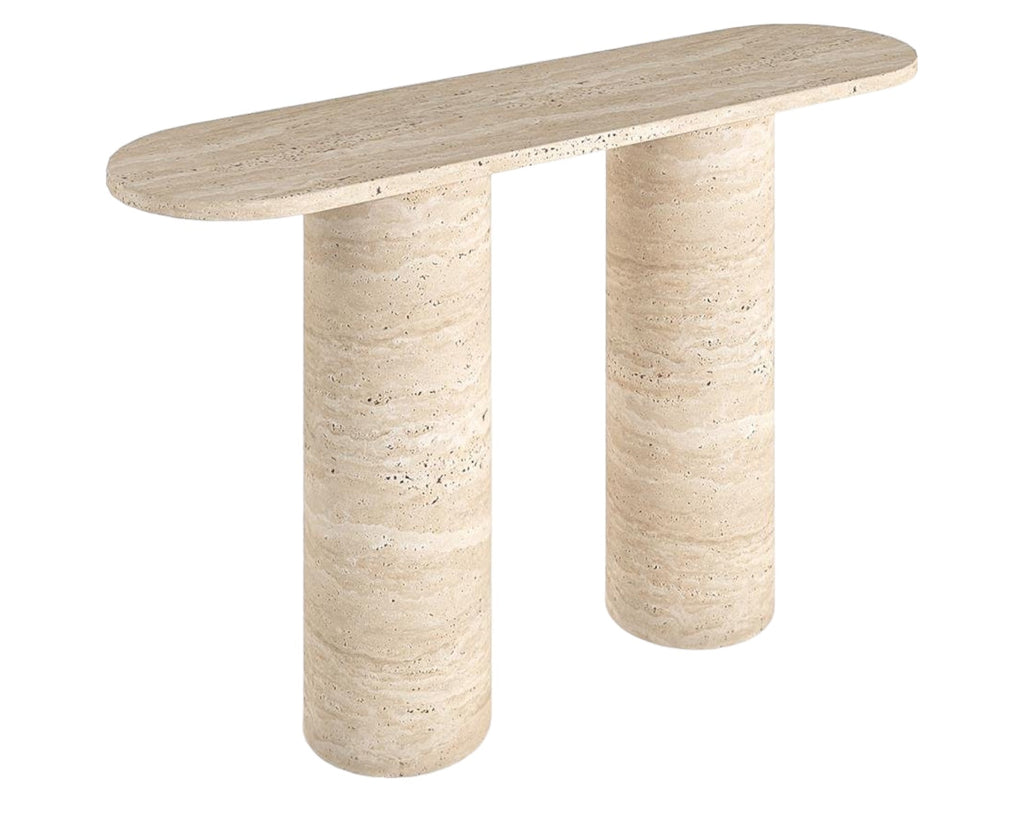 CARLA HAND CRAFTED ORGANIC TRAVERTINE CONSOLE TABLE