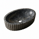 Fluted Marble Vessel Sink – Luxury Oval Bathroom Basin | Petra Vera