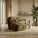 Talie Accent Chair | Moss Green Sustainable Mohair Velvet & Walnut