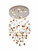 Amber Cascade – Suspension en Cristal Design