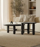 Nero Travertine Duo Coffee Table Set