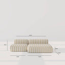 Aurelio Sofa 3S / White & Beige Satin