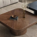 CANTON Set de 2 tables basses carrées moderne en bois 90 / 60 cm