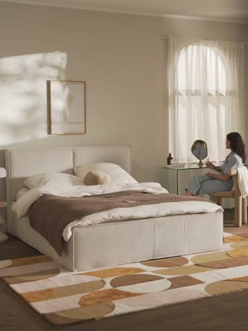 Lit matelassé en velours côtelé avec rangement Dream
