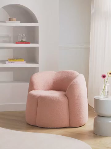 Fauteuil lounge en bouclette Fleur