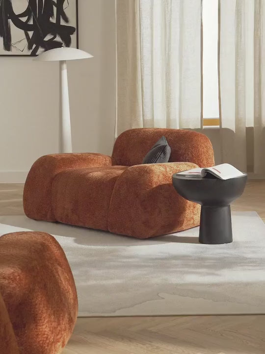 Fauteuil lounge en peluche-bouclette Wolke