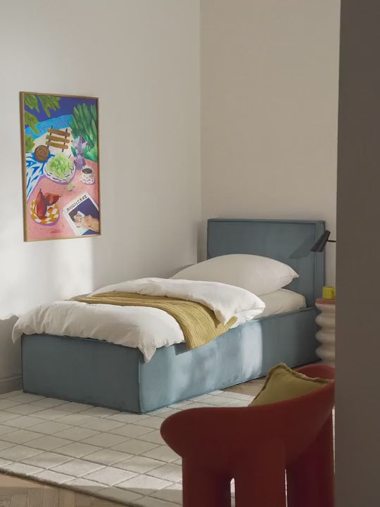 Lit matelassé en velours côtelé avec rangement Dream