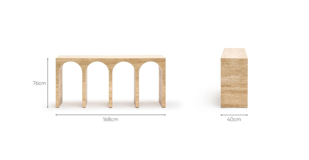 Rialto Console Table - Travertine