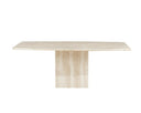 Square travertine table (Naomi)