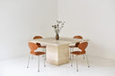 Square travertine table (Naomi)