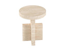 LEXI HAND CRAFTED ORGANIC CREAM TRAVERTINE SIDE TABLE