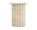 LORENZO HAND CRAFTED ORGANIC TRAVERTINE SIDE TABLE
