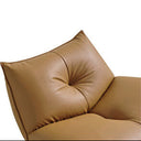 Java Comfort Brown Leather Swivel Wing Chair With Metal Legs