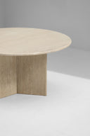 Decorative Round Travertine Dining Table, 1970s