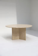 Decorative Round Travertine Dining Table, 1970s