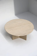 Decorative Round Travertine Dining Table, 1970s