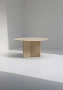 Decorative Round Travertine Dining Table, 1970s