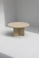 Decorative Round Travertine Dining Table, 1970s