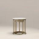 Madison Set Of 3 Round Nesting Side Tables | White Marble & Brass