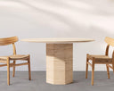 Round travertine table (Yuna)